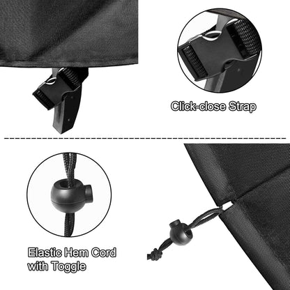 Fire Pit Cover -Waterproof 600D Heavy Duty Fire Pit Covers Round-32 Inch, Black
