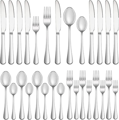 20 Piece Silverware Set Service for 4,Premium Stainless Steel Flatware Set,Mirror Polished Cutlery Utensil Set,Durable Home Kitchen Eating Tableware Set,Include Fork Knife Spoon Set,Dishwasher Safe