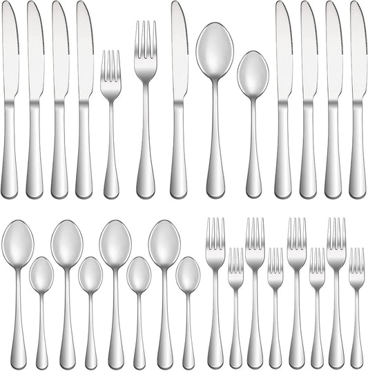 20 Piece Silverware Set Service for 4,Premium Stainless Steel Flatware Set,Mirror Polished Cutlery Utensil Set,Durable Home Kitchen Eating Tableware Set,Include Fork Knife Spoon Set,Dishwasher Safe