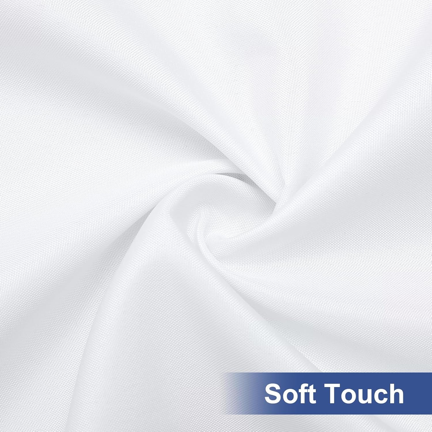 Rectangle Table Cloth Cover, Waterproof Polyester Elastic Fitted Tablecloth, Fits for 6 Foot Folding Tables, Washable Table Protector for Picnic, Camping, Outdoor (White, 30" X 72")