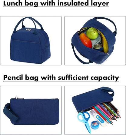 Teens Backpack Set Girls School Backpack Lunch Box Pencil Bags Student Bookbags 3 in 1