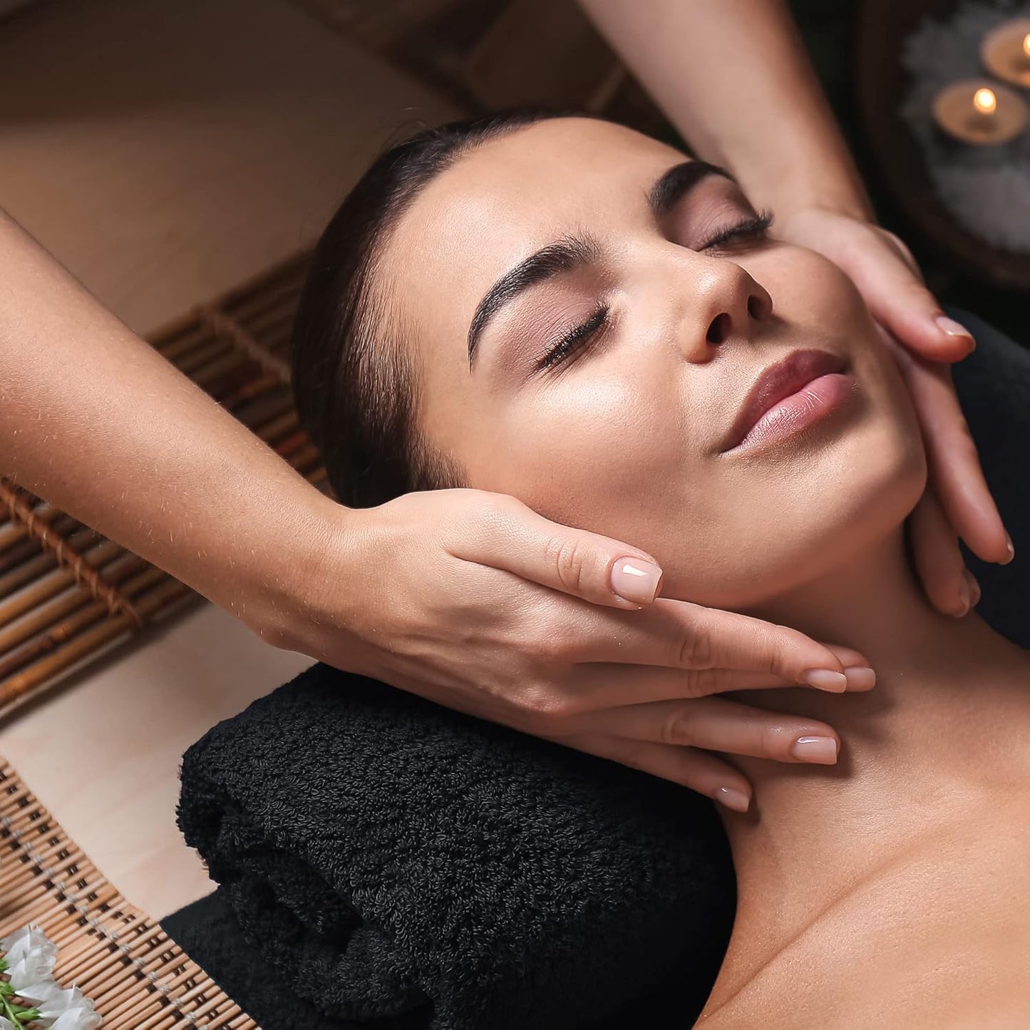 Cotton Bleach Proof Salon Towel 16 by 27 Inches, Bleach Safe Gym 100% Cotton Hand Towel, 24 Pack, Black