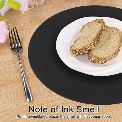 100 PCS round Paper Placemats 13 Inch Disposable Paper Place Mats for Dinner Wedding Birthday Party Festival Table Decoration Indoor Outdoor, Black