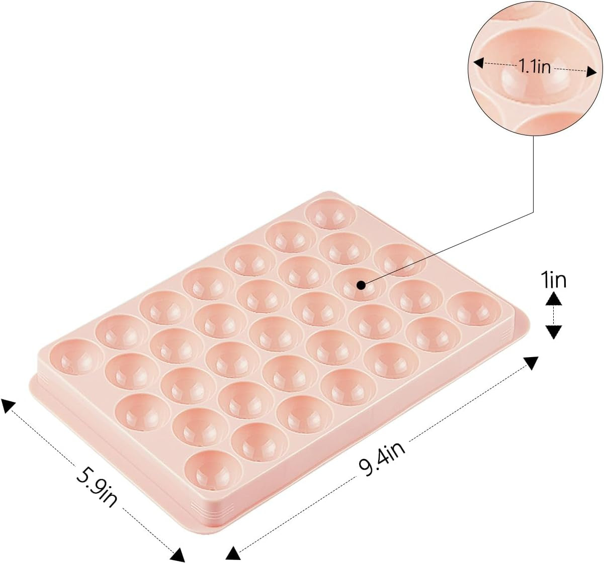 2 Pack Ice Cube Trays for Freezer, Ice Ball Maker Mold Mini Circle round Ice Cube Mold with Lid 1.2In X 66PCS for Cocktail Whiskey Tea Coffee