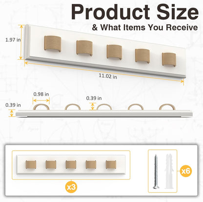 3 Pack Sunglass Organizer, Wall Mounted Sunglasses Organizer, Wooden Glasses Holder Sunglass Holder, Sunglasses Rack for Hanging Your Multiple Eyeglasses, for Wall, Home Decor(Cream)