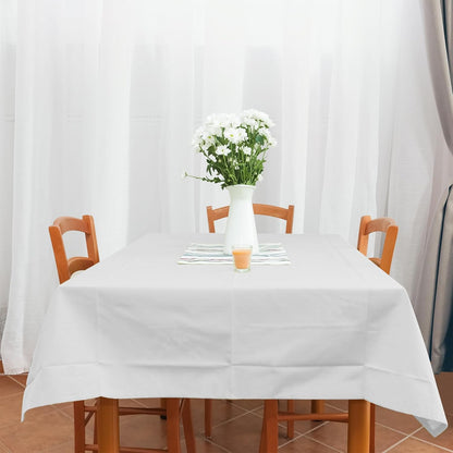 54 Inch×300 Feet White Tablecloth Roll Disposable Rectangle White Table Cloth Roll Plastic Table Covers with Slide Cutter for Birthday Weddings Baby Showers Party Decorations
