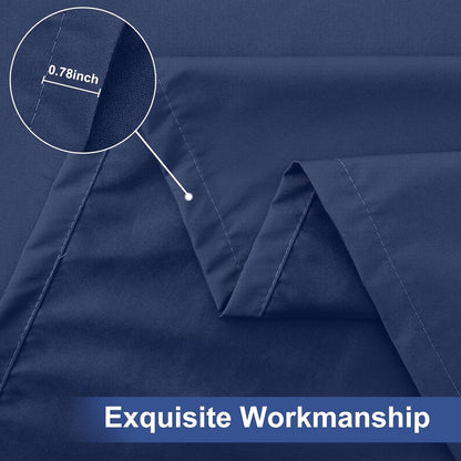 2 Pack 6 Foot Rectangle Elastic Fitted Tablecloth, Waterproof Fabric Table Cover, Washable Polyester Table Cloth for Picnic, Camping, Outdoor (Navy, 30" X 72")