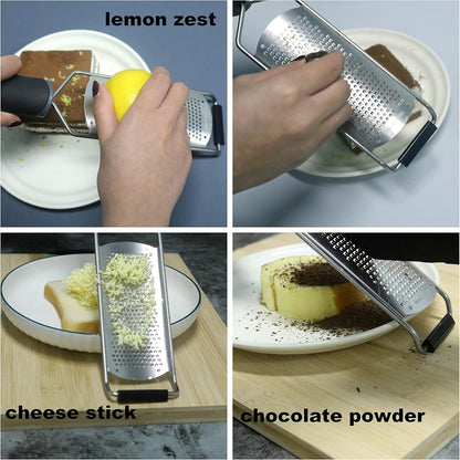 Cheese Zester Grater Handheld with Handle-Lemon Citrus Zester Tool Graters for Kitchen Stainless Steel Salad Spinner Cake Decorating Supplies,Perfect Kitchen Gadgets Zucchini Nutmeg Ginger Peeler