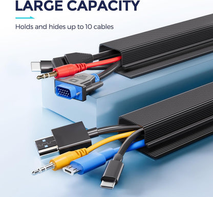 2 Pack Safe & Tidy Cable Management Solution - Protect Kids & Pets with Home & Office Cable Management under Desk,Cable Organizer, Cable Management Kit,Cord Organizer for Desk, 15.7Inx2