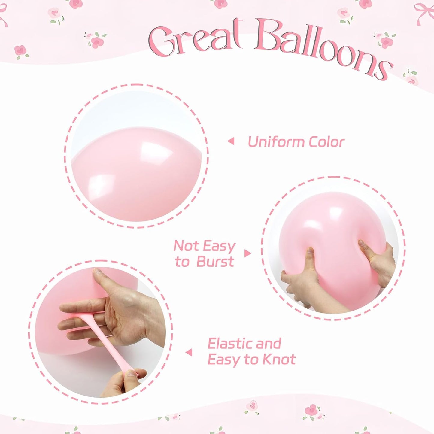 60Pcs Pink Bow Balloons 12Inch with Pink White Clear Bow Balloons for Pink Coquette Wedding Baby Shower Birthday Party Decorations