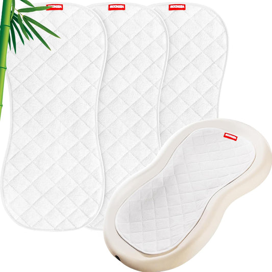 Quilted Thicker Changing Pad Liner 3 Pack Waterproof, Fit for Changing Table Liners Are Warm on a Baby'S Back Non-Slip Design Reusable Pads Machine Washable, White