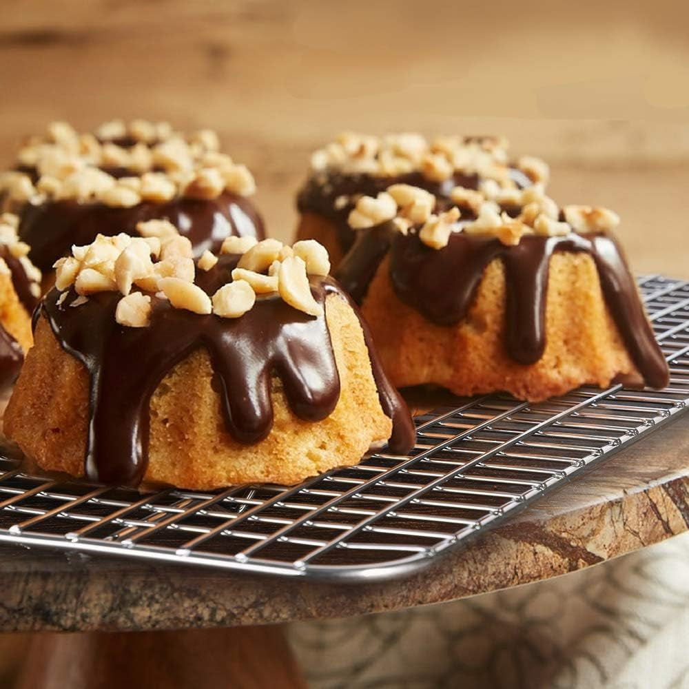 2-Pack Cooling Racks for Baking - 8.5" X 12" - Quarter Size - Stainless Steel Wire Cookie Rack Fits Quarter Sheet Pan, Oven Safe for Cooking, Roasting, Grilling