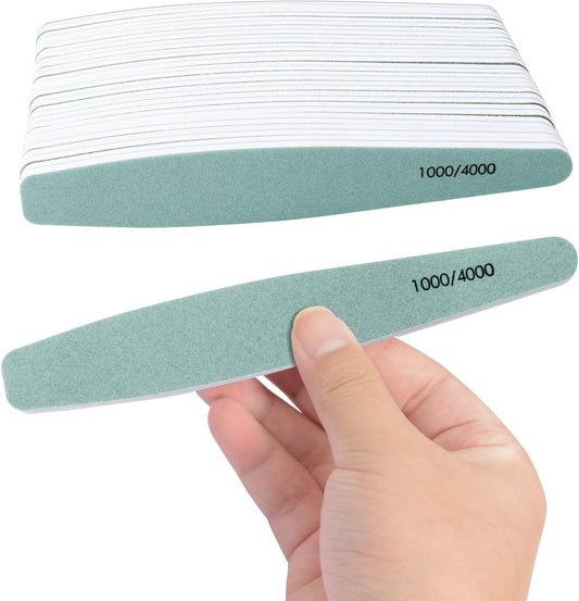 15Pcs 1000/4000 Grit Nail Files for Natural Nails, Emery Boards for Natural Files, Double-Sided Nail Buffering Manicure Pedicure Nail Supplies Tools for Toenail Fingernail for Home & Salon