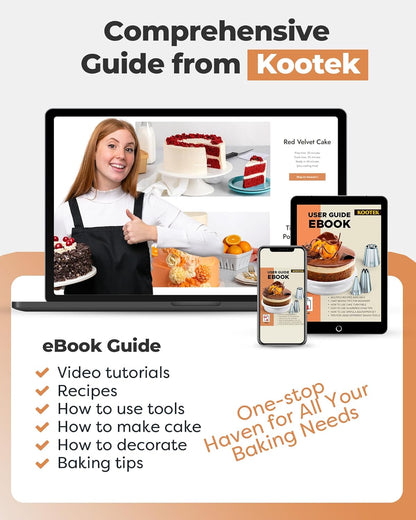 253 Pcs Cake Decorating Kit, 12" Aluminum Alloy Cake Turntable, 48 Numbered Icing Tips, 3 Russian Piping Nozzles, Offset and Straight Spatulas, Cake Leveler, Pastry Bags Baking Supplies