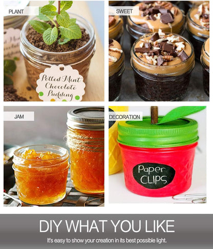 4 Oz Mini Mason Jars with Regular Lids - 25 Pack with Extra 20 Lids, Perfect for Jam, Honey, Wedding and Shower Favors, DIY Spice Storage