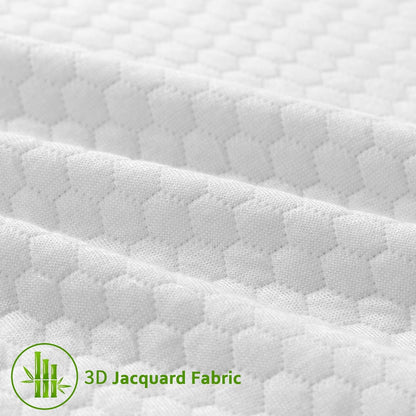 Mattress Topper Cover (Cover Only) Twin Size, 3-4 Inch Zippered Viscose Made from Bamboo Cover for Latex Mattress Topper, Removable Memory Foam Mattress Topper Cover with Straps