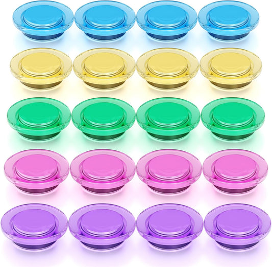 20 Pcs Magnets for Whiteboard, round Refrigerator Magnets Fridge Magnets Whiteboard Magnets, Dry Board Decorative Magnets Teacher Supplies for School, Home, Office (Colorful, 3Cm/1.18 Inch)