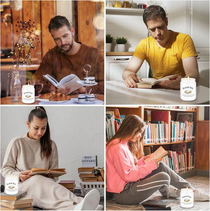 Book Lover Candle Gifts for Readers- Reading Bookish Gift Candles, Thanksgiving Christmas Birthday Gifts for Bookworm, Librarian