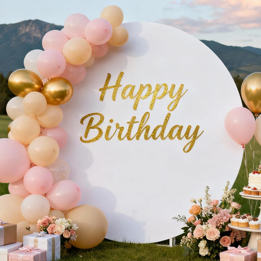 round Arch Cover Spandex Fitted Arch Stand Covers round Balloon Top Chiara for Wedding Birthday Party Baby Shower Ceremony Decoration White 7.2FT