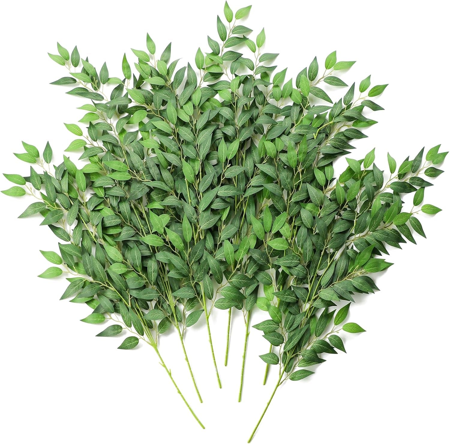 12-Piece 28-Inch Artificial Italian Ruscus Greenery Stems - Faux Hanging Greenery Spray for Wedding Bouquets, Centerpieces, and Home Décor