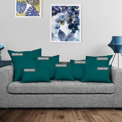 Throw Pillows Insert (Pack of 2, Dark Teal) - 18 X 18 Inches Bed and Couch Pillows - Indoor Decorative Pillow