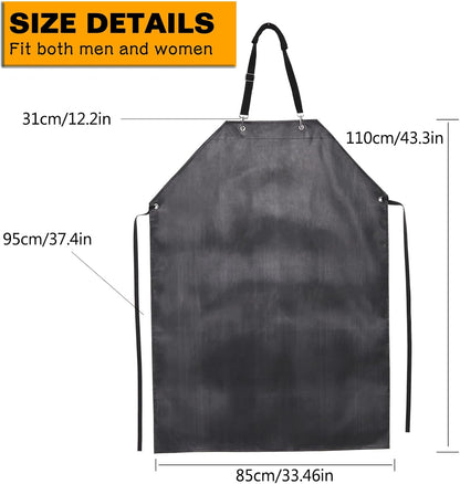 Thick Rubber Waterproof Apron, Adjustable Heavy Duty Dishwashing Apron, Work Apron for Cooking, Cleaning Fish, Gardening, Lab Work, Butcher and Dog Grooming