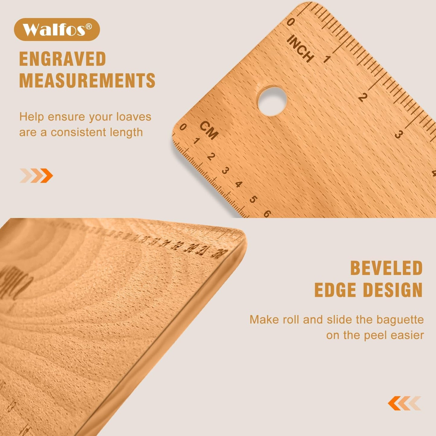 Baguette Transfer Peel 15 Inch, Baguette Flipping Board for French Bread Baking