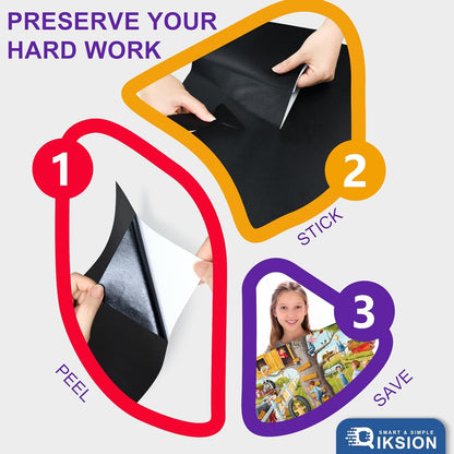 24 Black Puzzle Saver Sheets, Peel & Stick, Preserve 4 X 1000 Pieces Jigsaw Puzzles