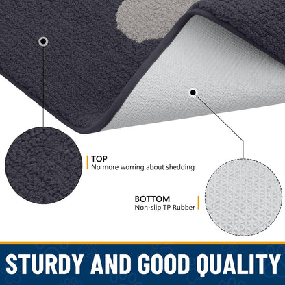 Dog Door Mat for Muddy Paws 30X20, Dirt Trapper Non Slip Washable Indoor Doormats, Absorbent Entryway Carpet for inside Floor, Dark Grey