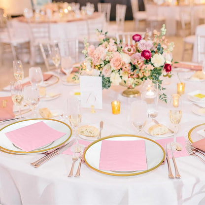 50 Pcs 3-Ply Light Pink Napkins Disposable Pink Cocktail Napkins Dessert for Dinner Wedding Birthday Party Anniversary Party, Baby Shower, Baby Pink Napkins 5 X 5 Inch Folded