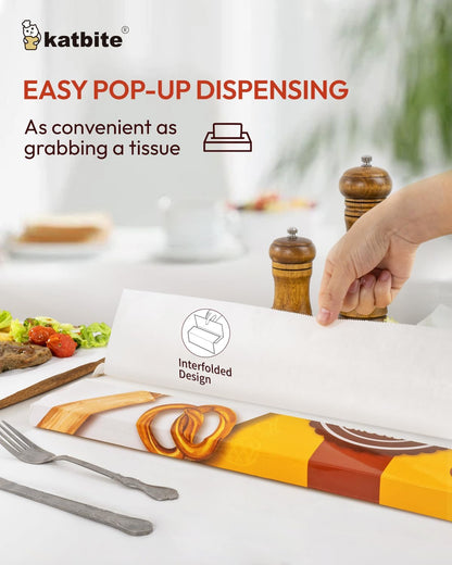 135Pcs 45 Gsm Pop-Up Parchment Paper Sheets, Heavy Duty & Non-Stick,10X15 in Pre-Cut Parchment Paper for Baking, Pop-Up Paper Dispenser for Cooking Wrapping Space-Saving