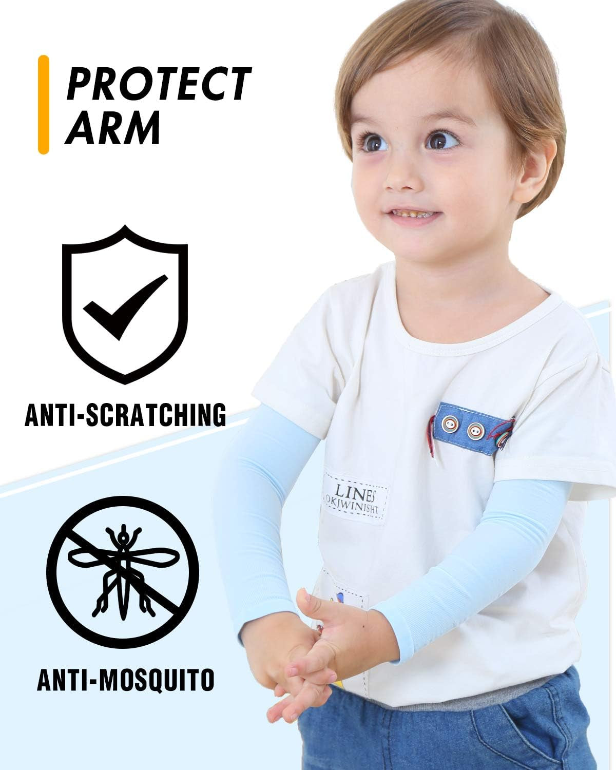 Arm Sleeves for Kids Child Toddlers, Age 1-7, UV Sun Protection, Cooling Sleeves to Cover Arms