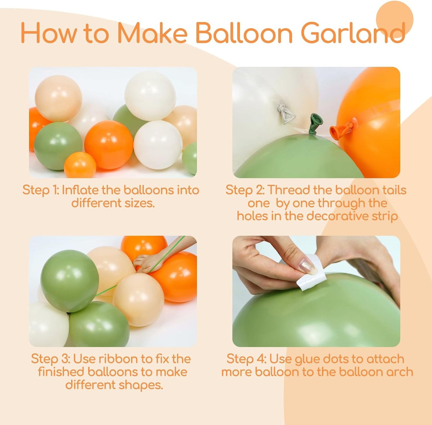 141Pcs Little Cutie Orange and White Balloon Arch Garland Kit with Sage Green Orange Nude Sand White Balloons for Birthday Party Little Cutie Baby Shower Decorations