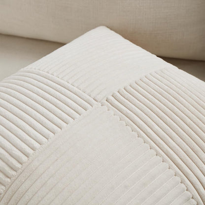 2 Packs Boho Cream Decorative Throw Pillow Covers 18X18 Inch for Living Room Couch Bed Sofa, Rustic Farmhouse Home Decor, Soft Corss Corduroy Patchwork Textured Square Cushion Case 45X45 Cm