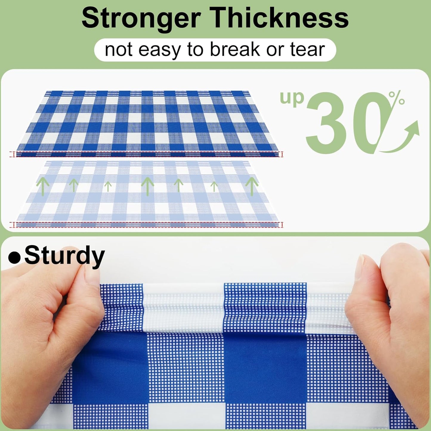 3 Packs Buffalo Disposable Table Cloth, 54 X 108 Inch Waterproof Plastic Tablecloth, Rectangle White and Blue Checkered Table Covers for Picnic, Birthday, Party