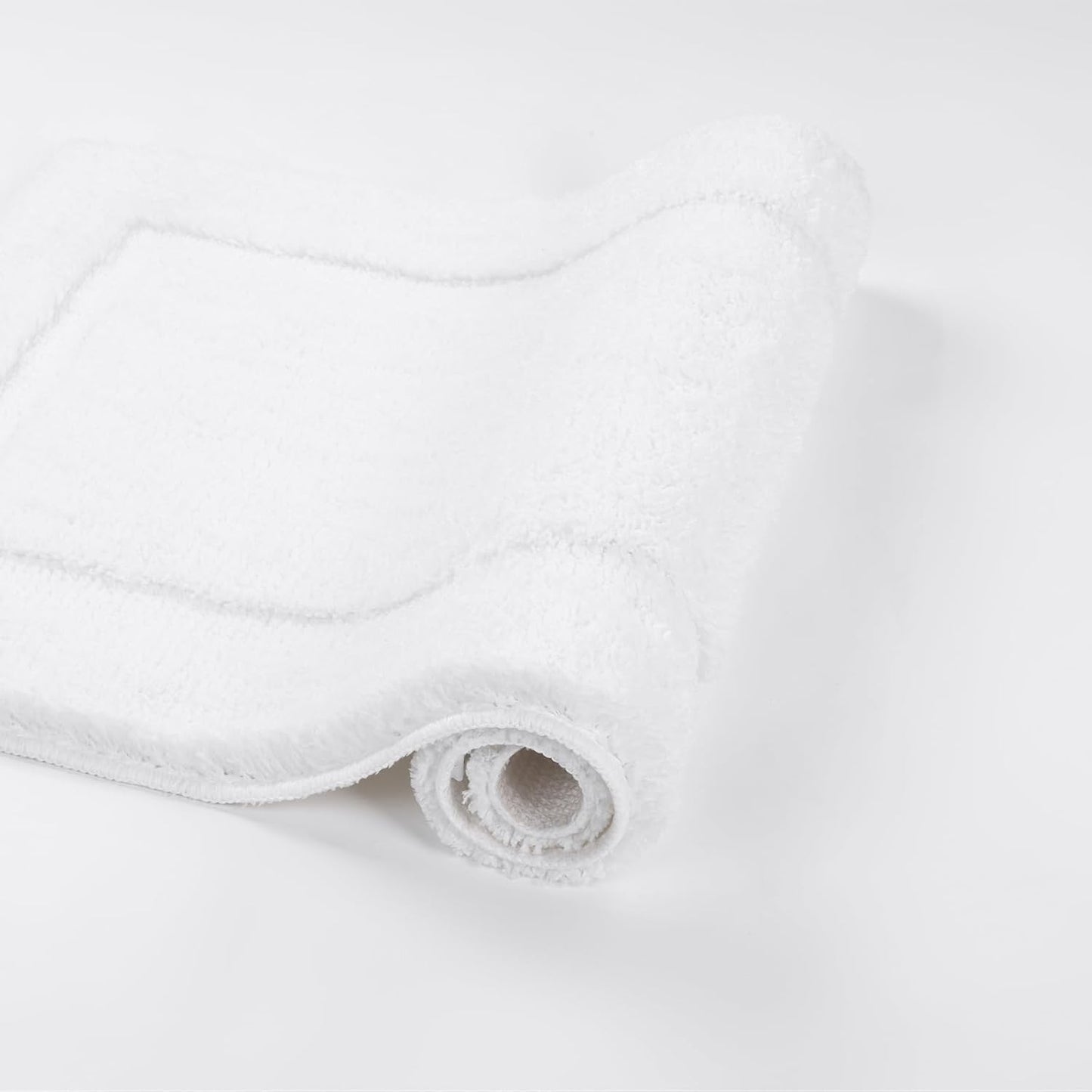 Super Soft Small Bathroom Rugs 16X24 Inch Non Slip Washable Bath Rugs Microfiber Bath Mats for Bathroom Floor Tub Shower Vanity Sink Decor Accessories, White 1'4" X 2'