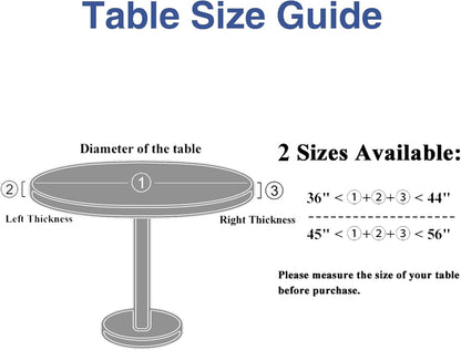 round Fabric Fitted Tablecloth, Elastic Waterproof Oil Proof Table Cloth, Washable Polyester Table Cover Fits 36"-44" round Tables for Outdoor Picnic Dinner, Pumpkin Vine