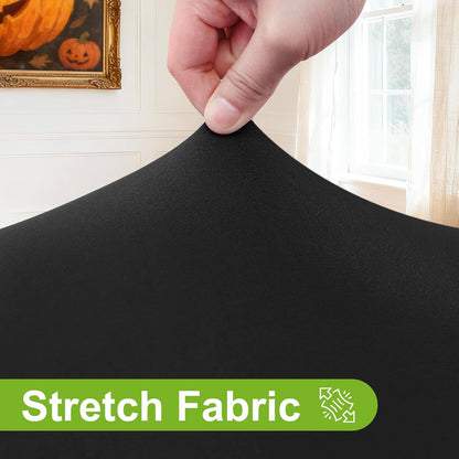 round Spandex Tablecloth, Elastic Fitted Washable Tablecloths for 36"-44" Tables, Waterpoof Stretch Picnic Table Cover for Dining, Indoor and Outdoor, Black