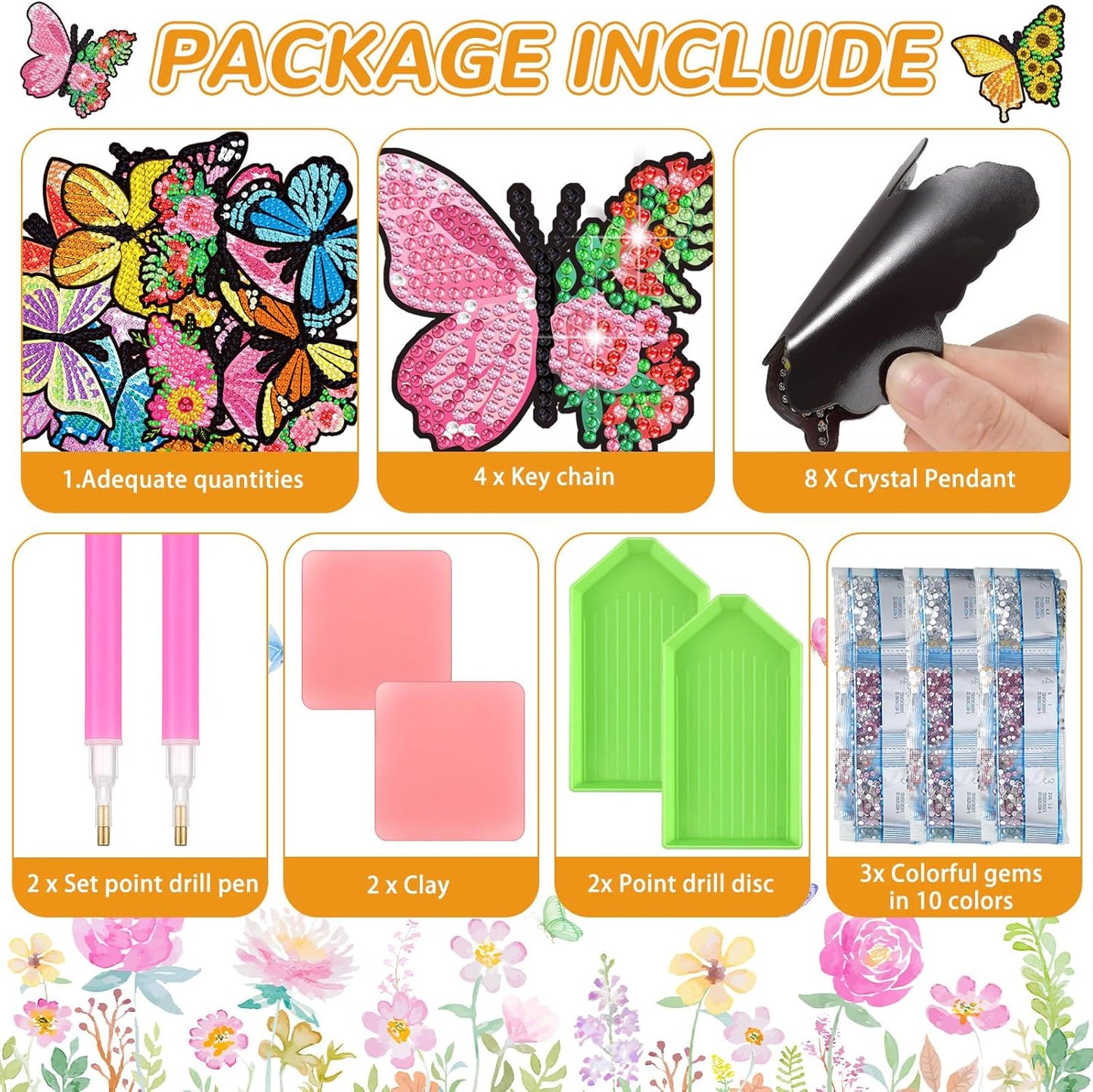 20-Piece Butterfly Diamond Painting Magnet Set - Decorative Refrigerator Art Stickers for Christmas