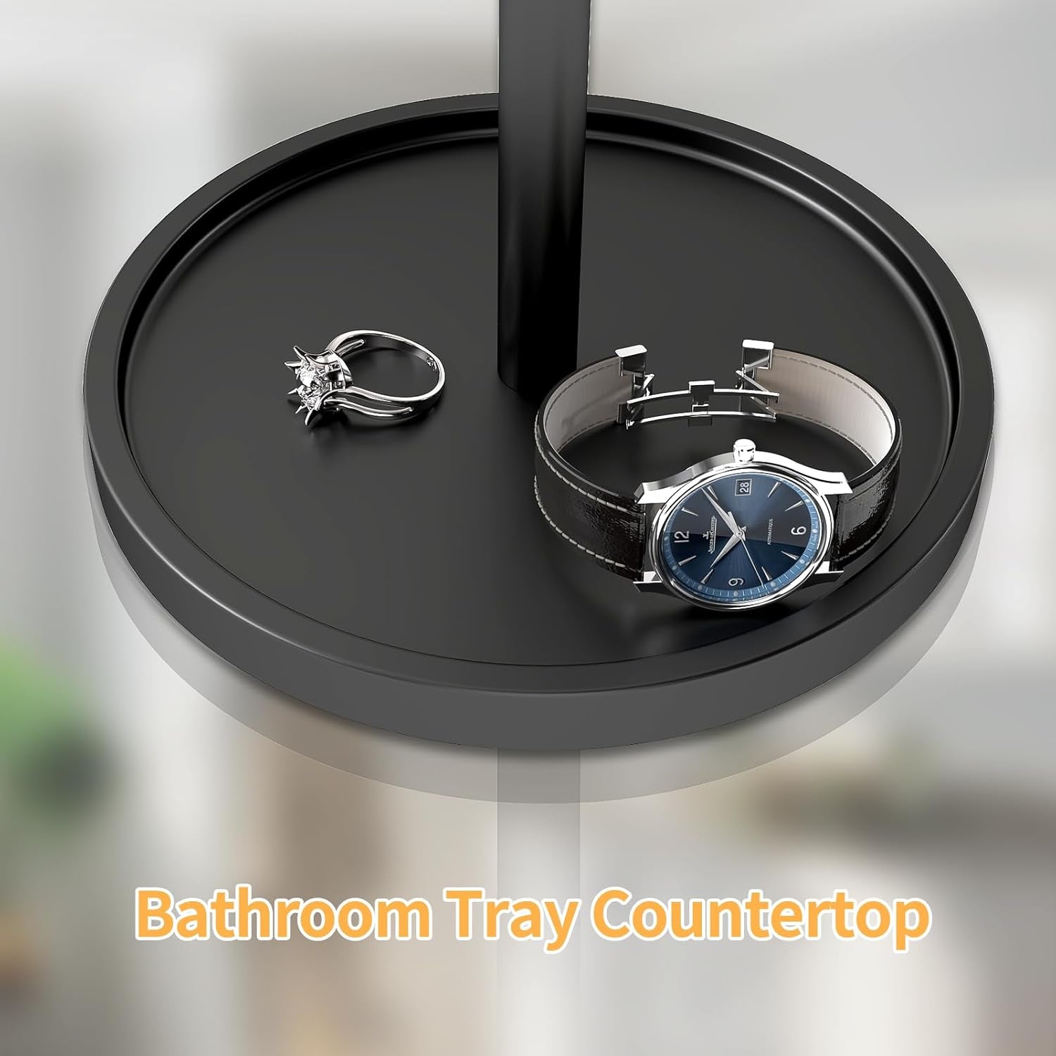 Hand Towel Stand, Towel Holder Stand for Bathroom Countertop Kitchen, 16.5IN Adjustable Retractable T-Shape Hand Towel Rack, Matte Black