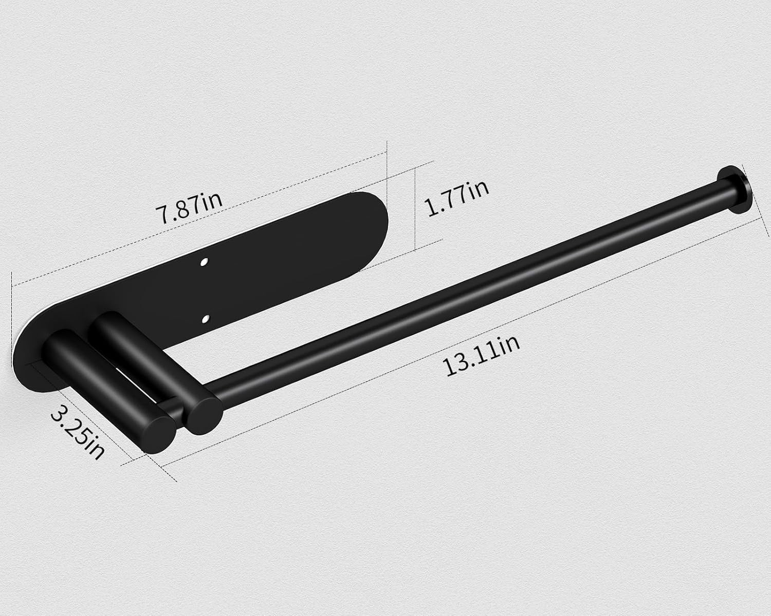 Paper Towel Holder under Cabinet, 13Inch Self-Adhesive or Wall Mount Paper Towel Holder for Kitchen, Bathroom, RV, Stainless Steel Black Paper Towel Holder under Counter or inside Cabinet
