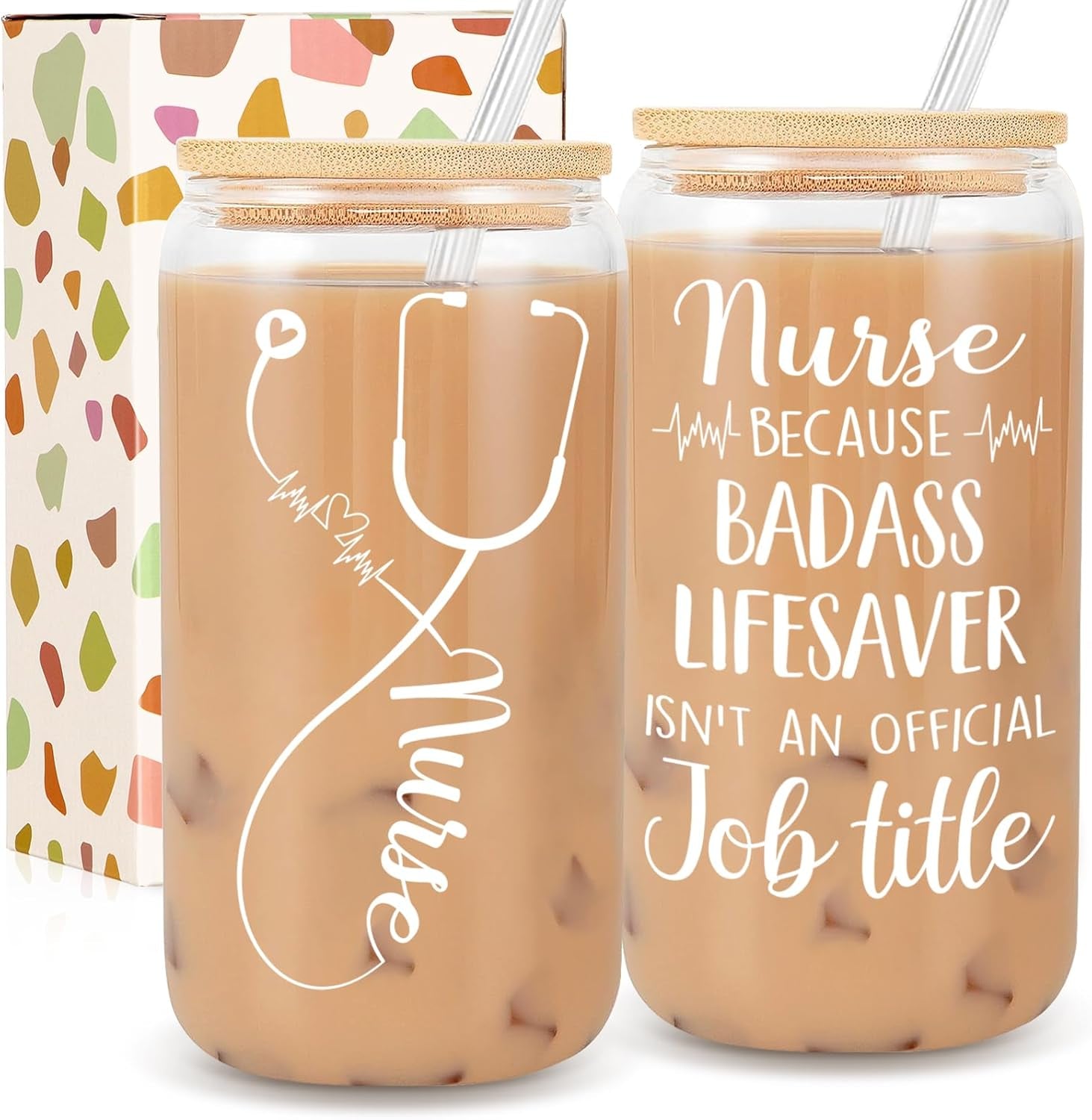 Nurse Gifts for Women - Nurse Appreciation Gifts, Nurses Week - Nursing Graduation Gift for Her - RN Gift - 16 Oz Can Glass