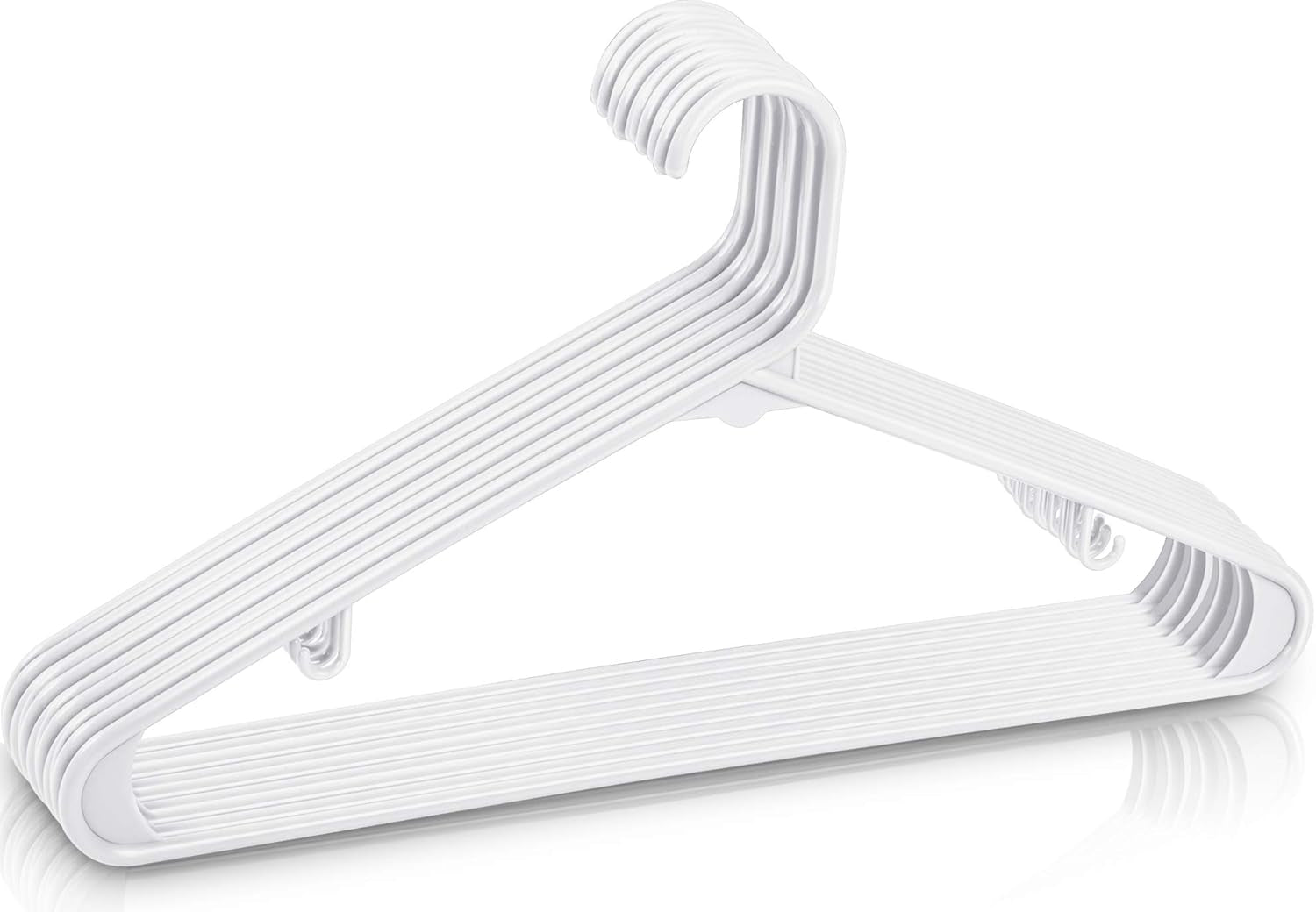 Plastic Hangers 20 Pack - Clothes Hanger with Hooks - Durable & Space Saving (White)