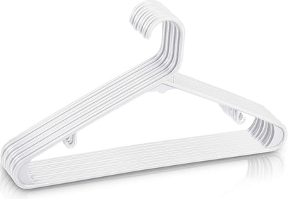 Plastic Hangers 20 Pack - Clothes Hanger with Hooks - Durable & Space Saving (White)