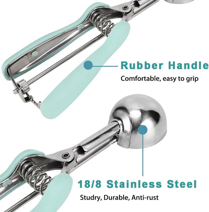 Cookie Scoop 1.5 Tablespoon, Size #50 Cookie Dough Scoop, Cookie Scoop for Baking, Mint, Spring-Loaded Scoop, Comfortable Grip