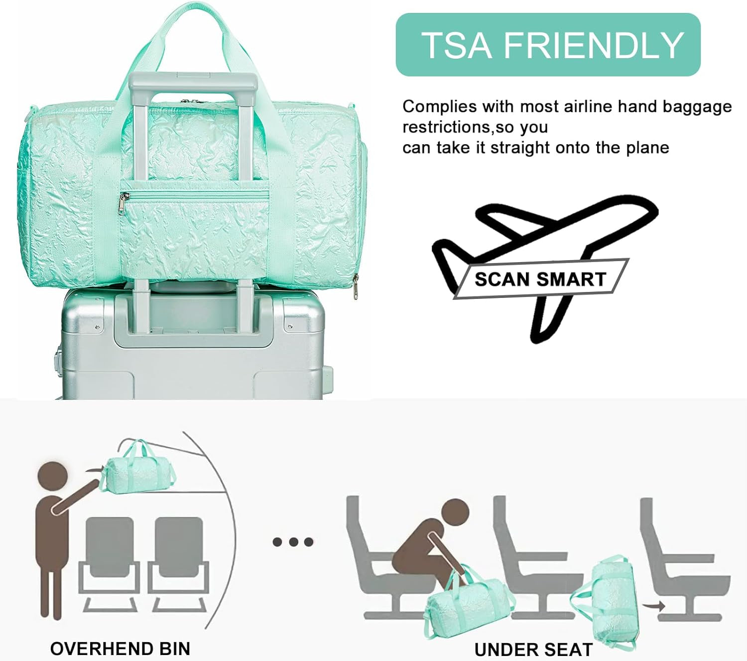 Duffle Bag Girls Kids Cute Gym Bag with Shoes Compartment & Wet Separation Waterproof Sports Overnight Travel Bag