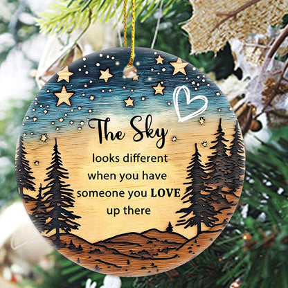 The Sky Looks Different Ornament Memorial Ornament Remembrance Christmas Ceramic Ornament Trees Family Remembrance Keepsake Christmas Gift for Loss of Loved One