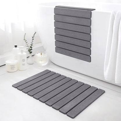 Stone Bath Mat, Diatomaceous Earth Shower Mat Non Slip, Quick Dry Diatomite Bathroom Rugs, Drying Mat for Bathroom/Kitchen Counter(23.6''×15.4")
