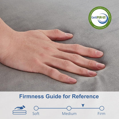 Tri Folding Mattress Foam Topper 4" Thickness Floor Cot Mattress, Guset Bed with Removable&Machine Washable Cover and Lining, Certipur-Us Certified 25 X 75 Inch