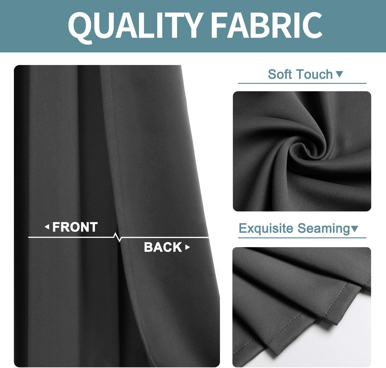 Blackout Door Curtains for Doorway Privacy, Grommet Closet Curtains for Bedroom Closet Door, Thermal Insulated Temporary Doorway Cover Room Divider Drapes (1 Panel, Dark Grey, 34 X 80 Inch)